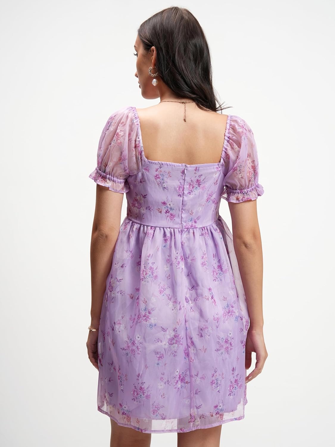 Tokyo Talkies Womens Dresses Women | Floral Print | Short Puff Sleeves | Fit & Flare | Short Dress Stylish by Prixsa.com - Image 6