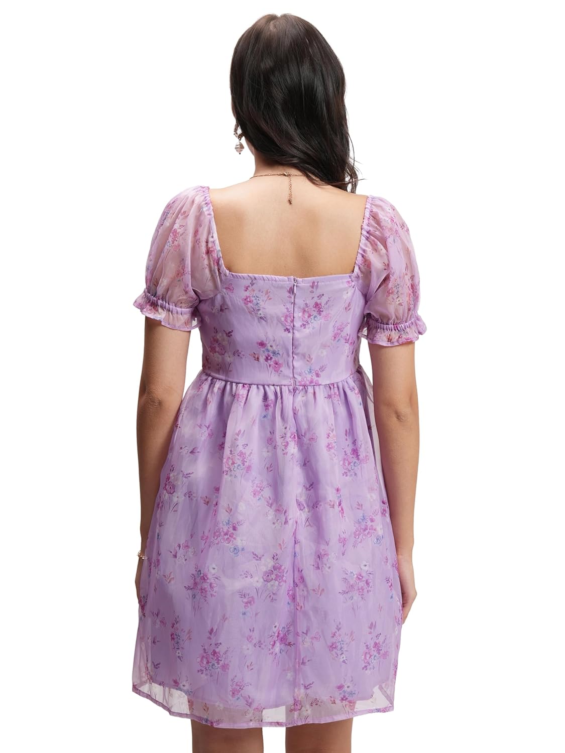 Tokyo Talkies Womens Dresses Women | Floral Print | Short Puff Sleeves | Fit & Flare | Short Dress Stylish by Prixsa.com - Image 3