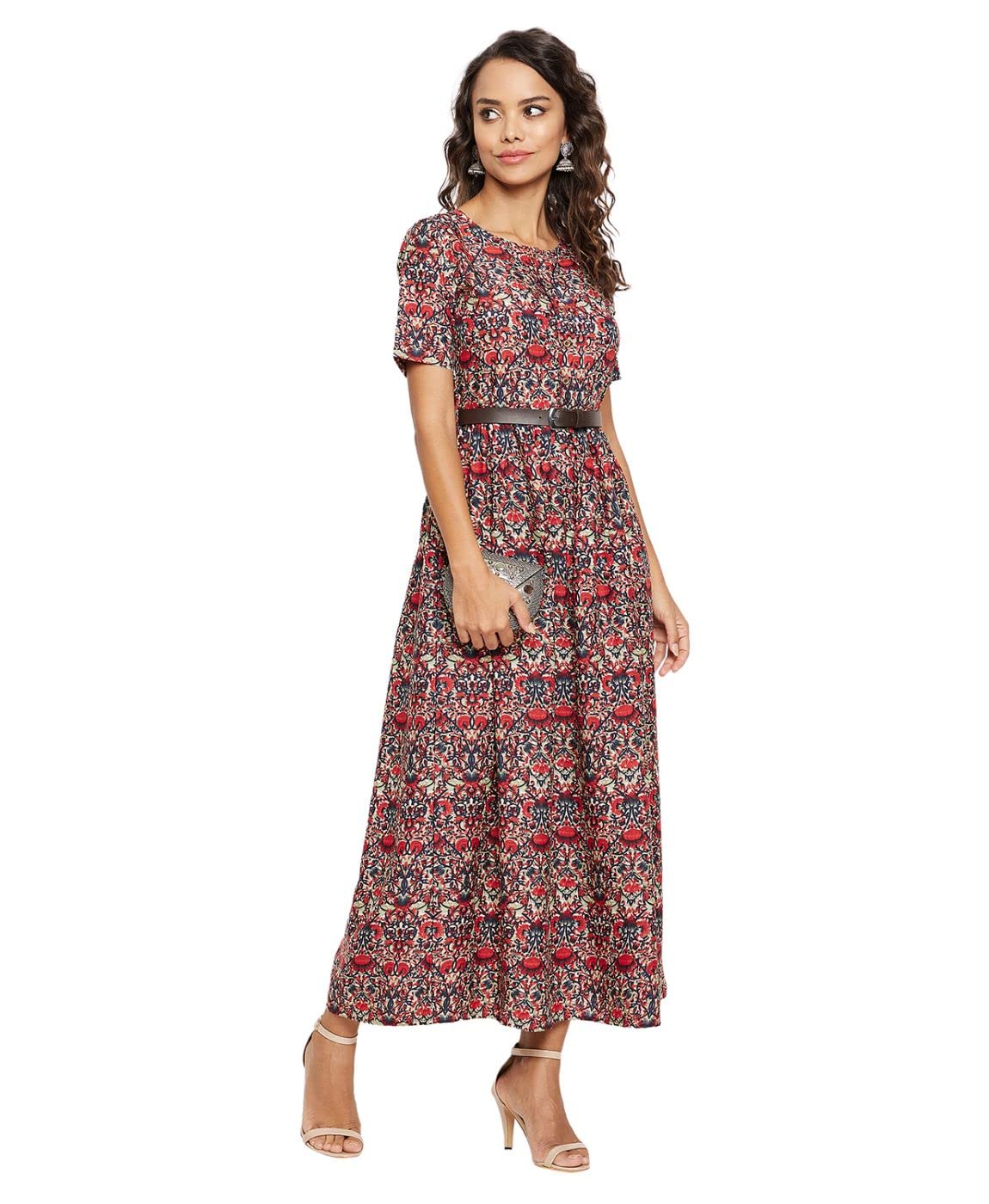 Uptownie Lite Women's Crepe Skater Maxi Dress by Prixsa.com - Image 2