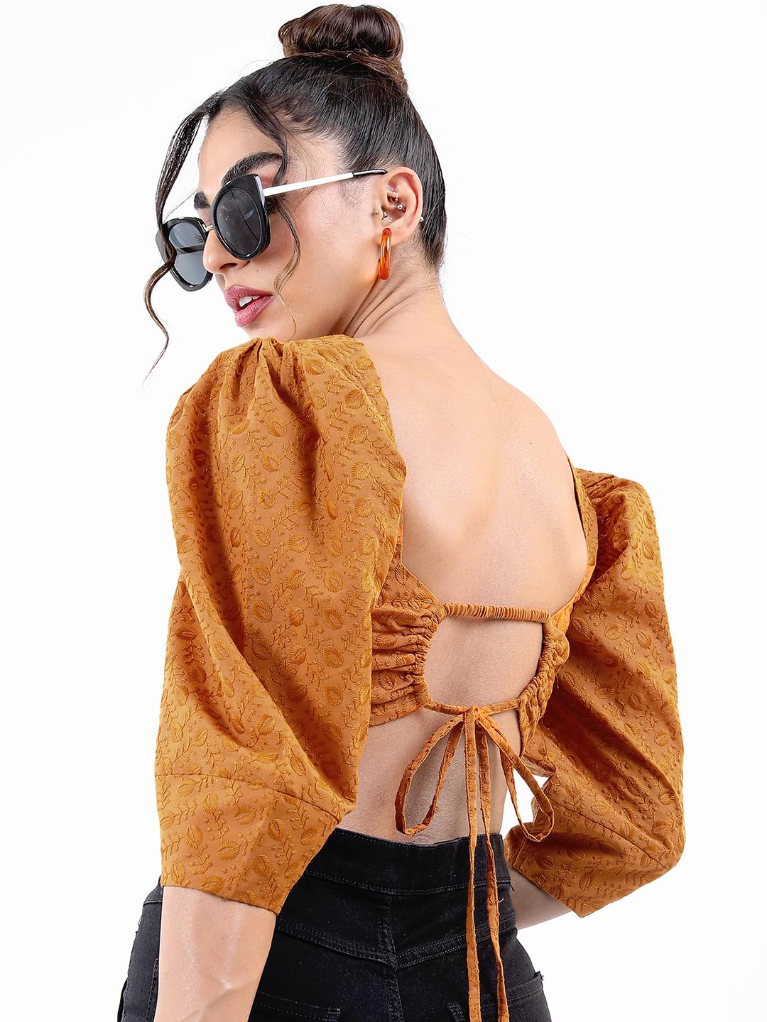 Tokyo Talkies Women's Solid Regular Fit Tops by Prixsa.com - Image 3