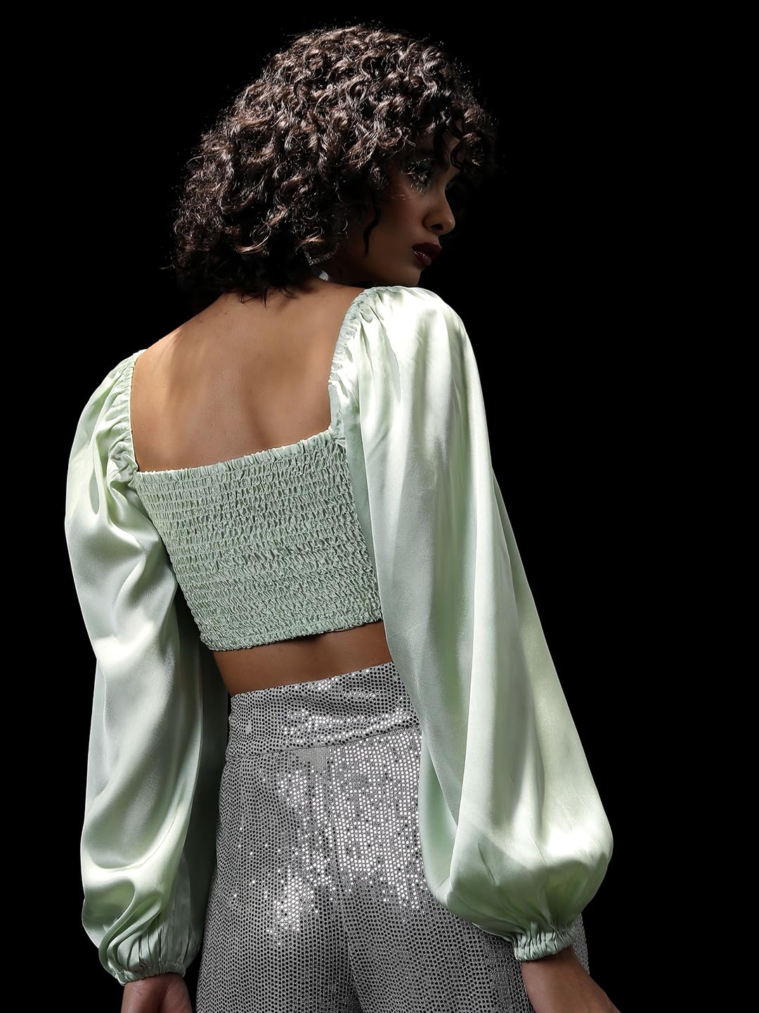 Tokyo Talkies Women's Solid Regular Fit Tops by Prixsa.com - Image 3