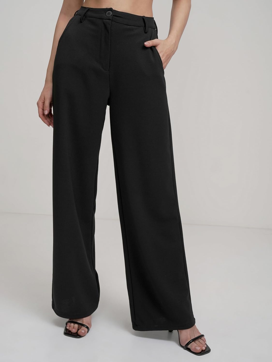 Tokyo Talkies Women's Flared Regular Trousers | Stretchable Trousers|Mid-Rise by Prixsa.com - Image 5