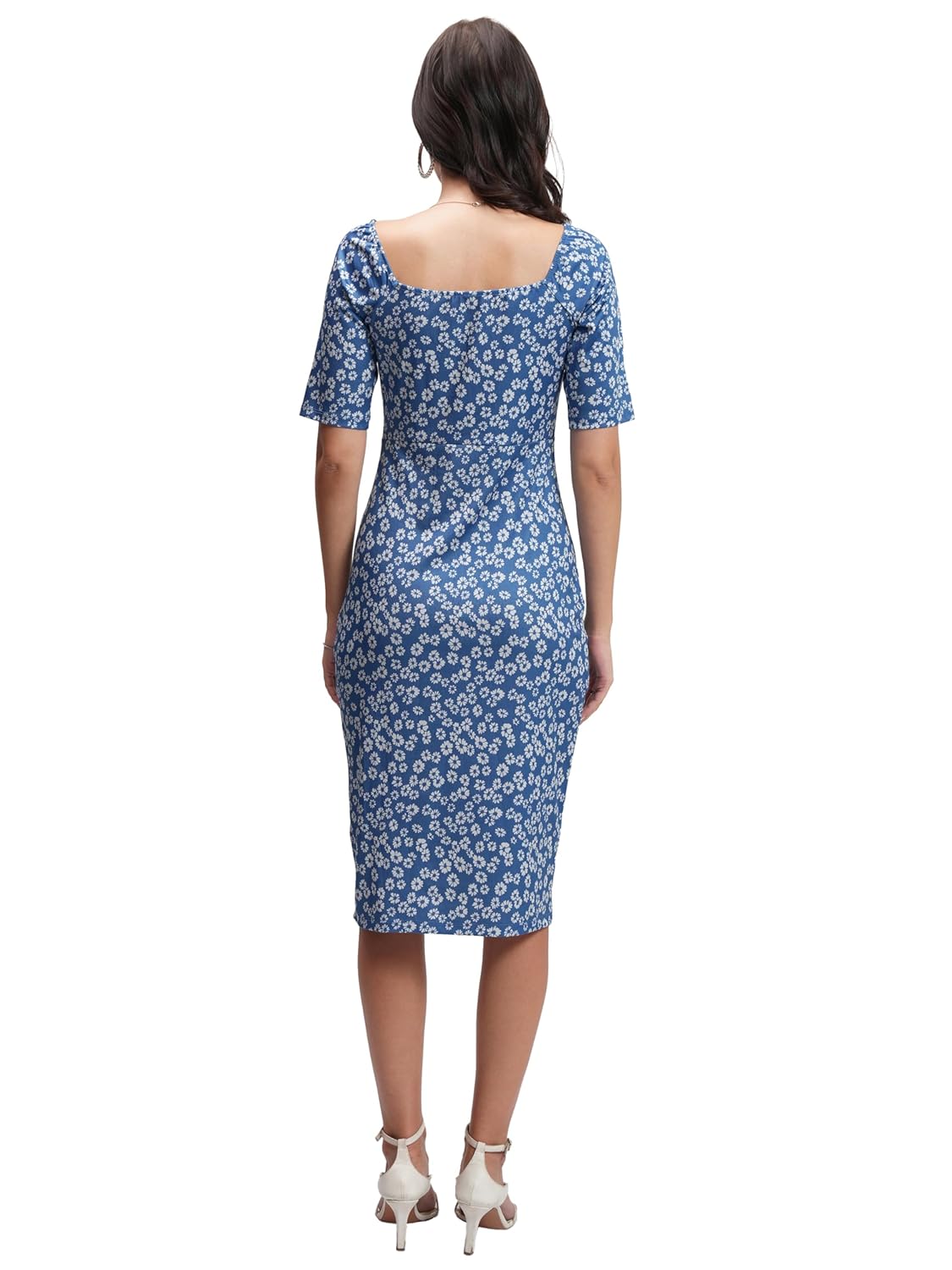 Tokyo Talkies Womens Floral Print Sheath Dress | Short Sleeves & Sleek Fit | Elegant & Effortlessly Chic| Stylish by Prixsa.com - Image 3