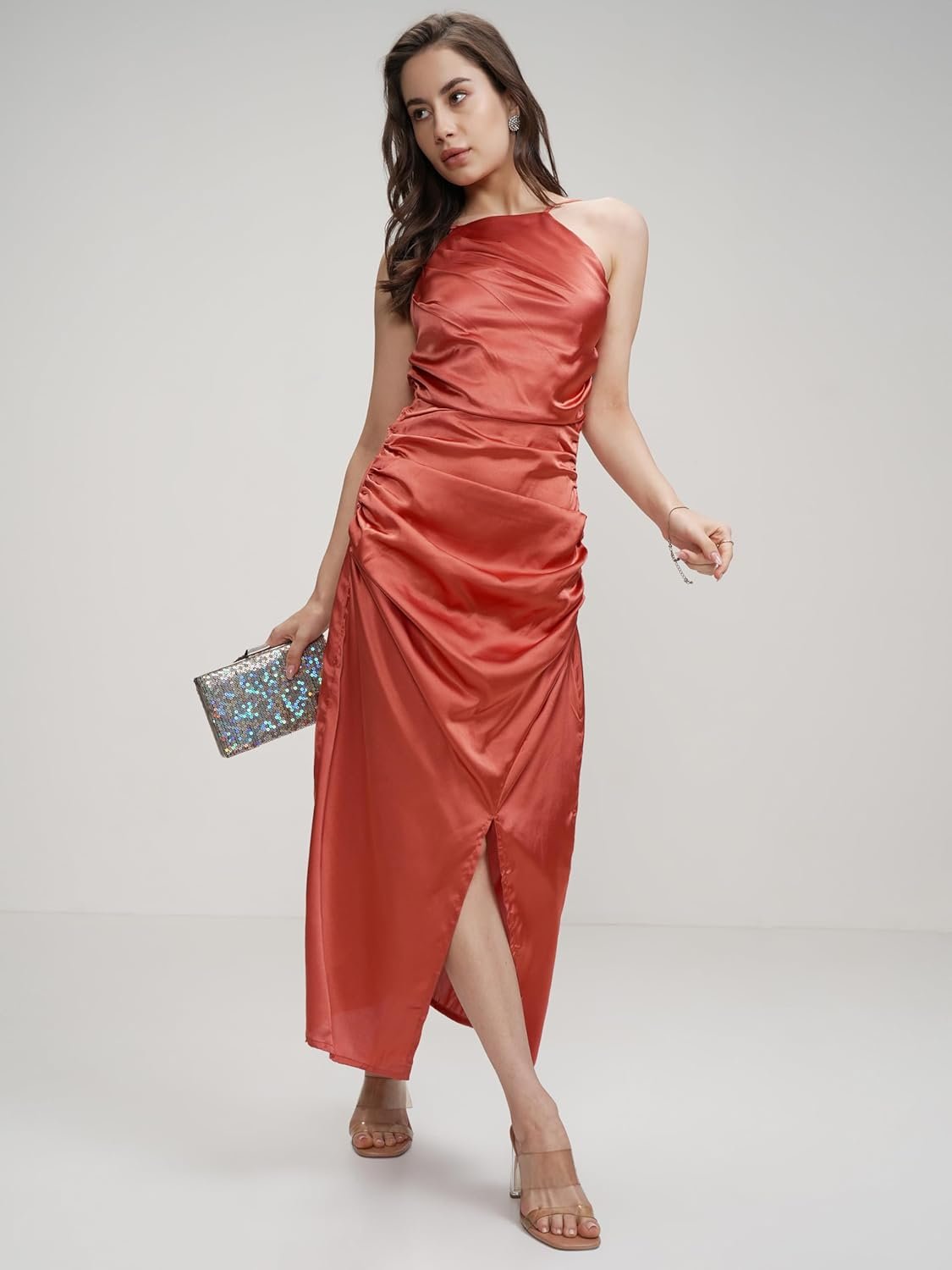 Tokyo Talkies Women's Sleeveless Shoulder Straps Solid Dresses | Stylish Dresses | Party Dresses by Prixsa.com - Image 2