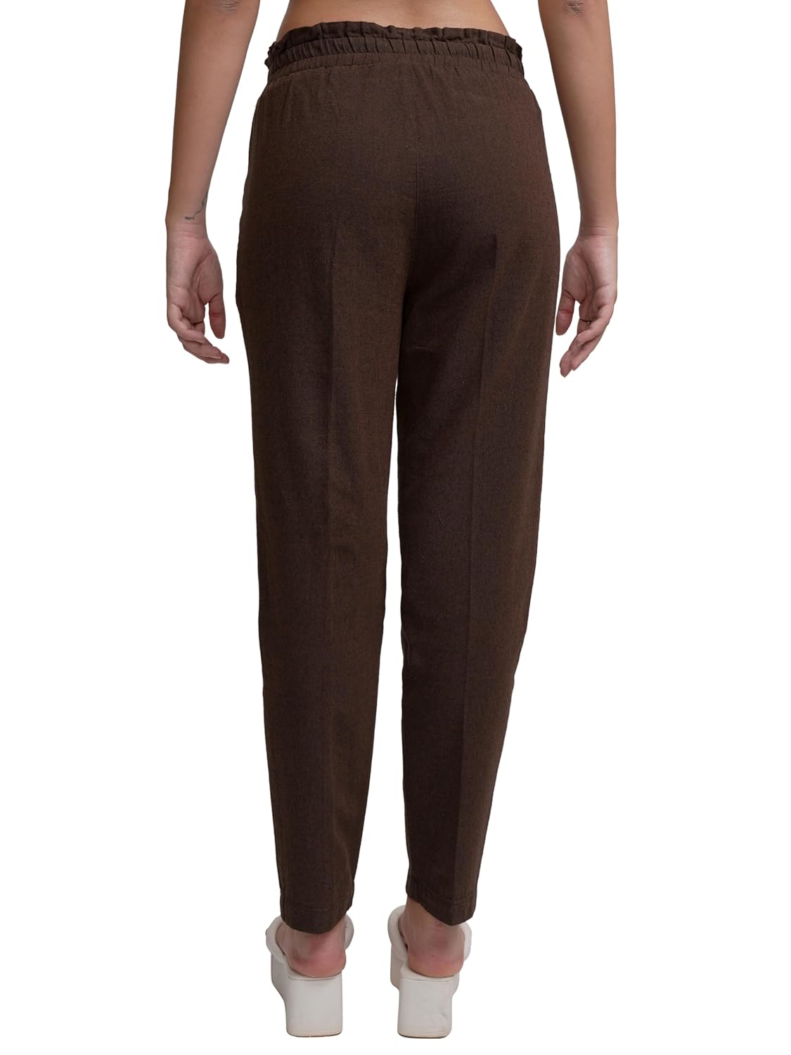 Tokyo Talkies Women's Tapered Fit Peg Trousers| High-Rise|Women Trousers Pants by Prixsa.com - Image 3
