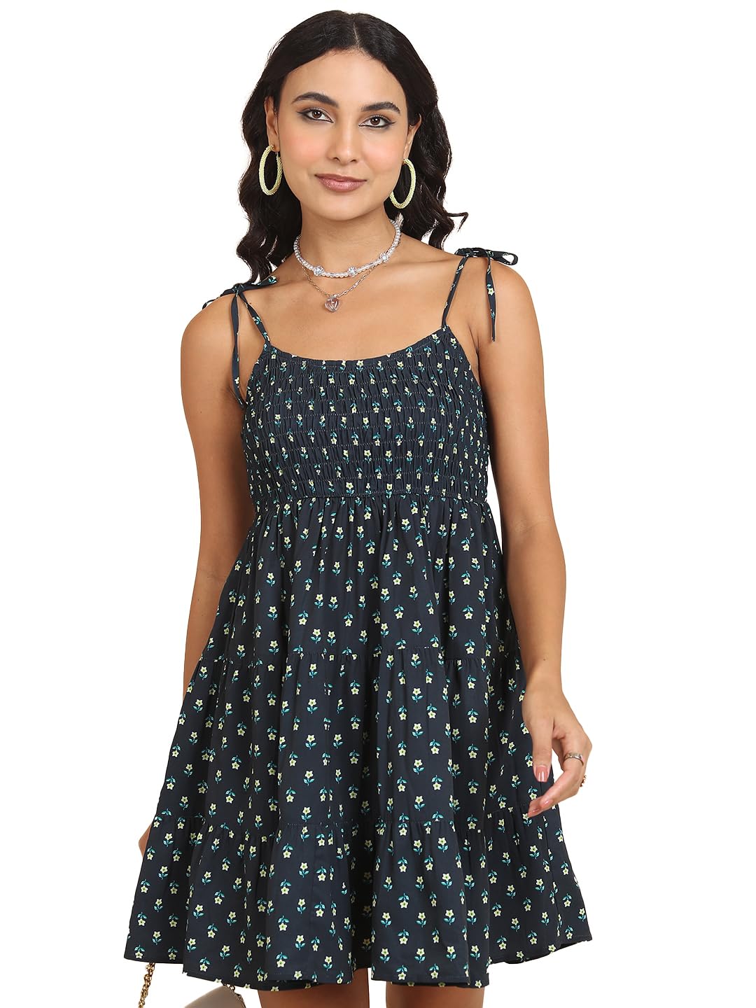 Tokyo Talkies Women's Sleeveless Shoulder Strap Printed Dresses | Stylish Dresses | Casual Dresses by Prixsa.com