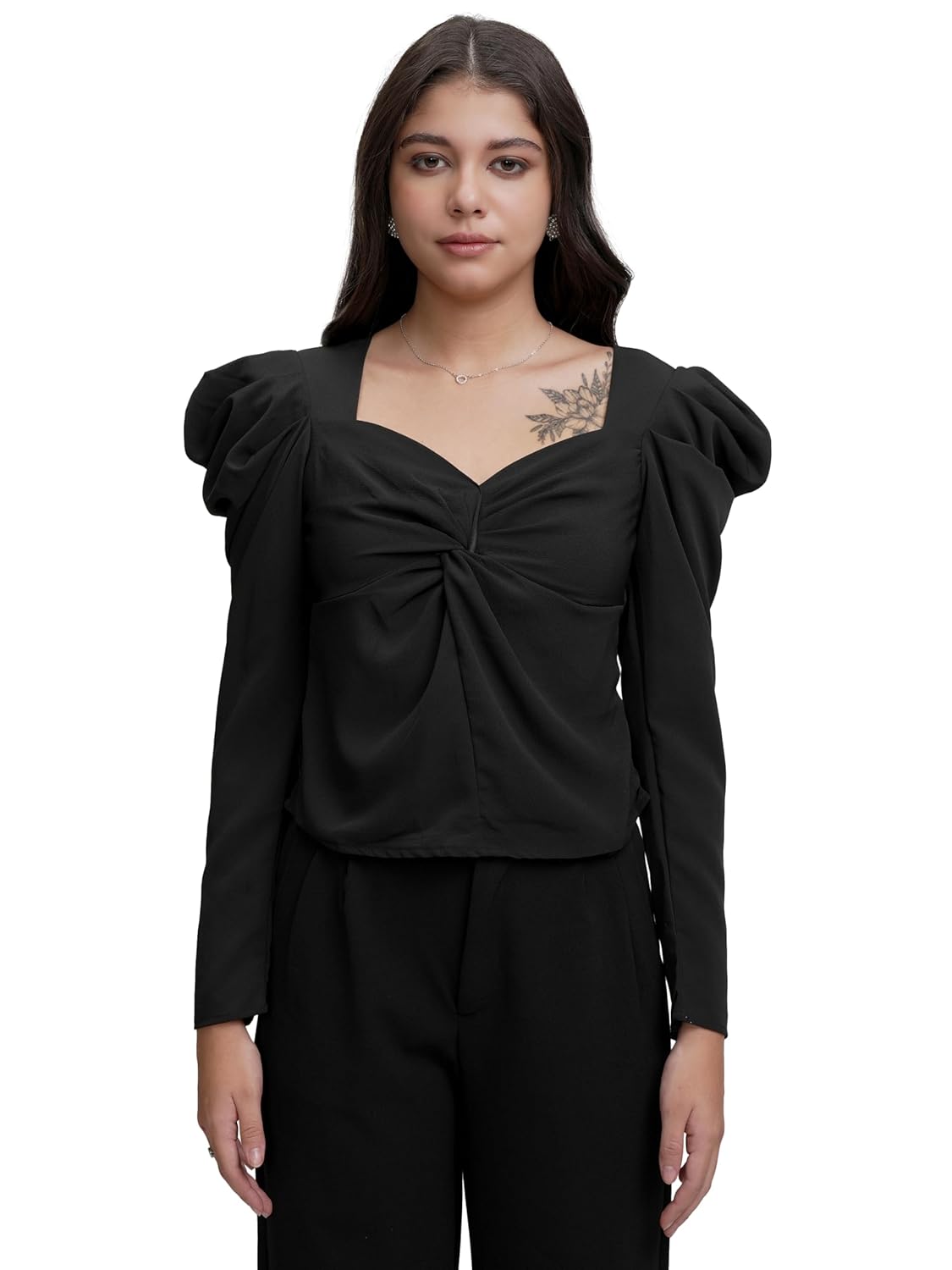 Tokyo Talkies Women's Solid Regular Fit Shirt by Prixsa.com