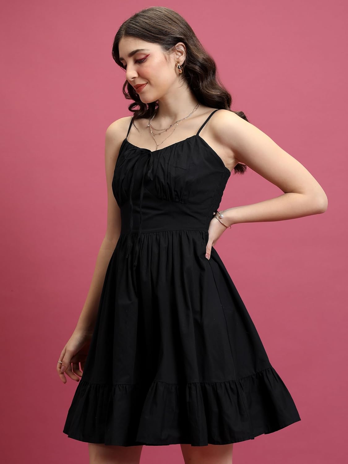 Tokyo Talkies Women's Sleeveless Shoulder Strap Solid Dresses | Stylish| Casual by Prixsa.com - Image 5