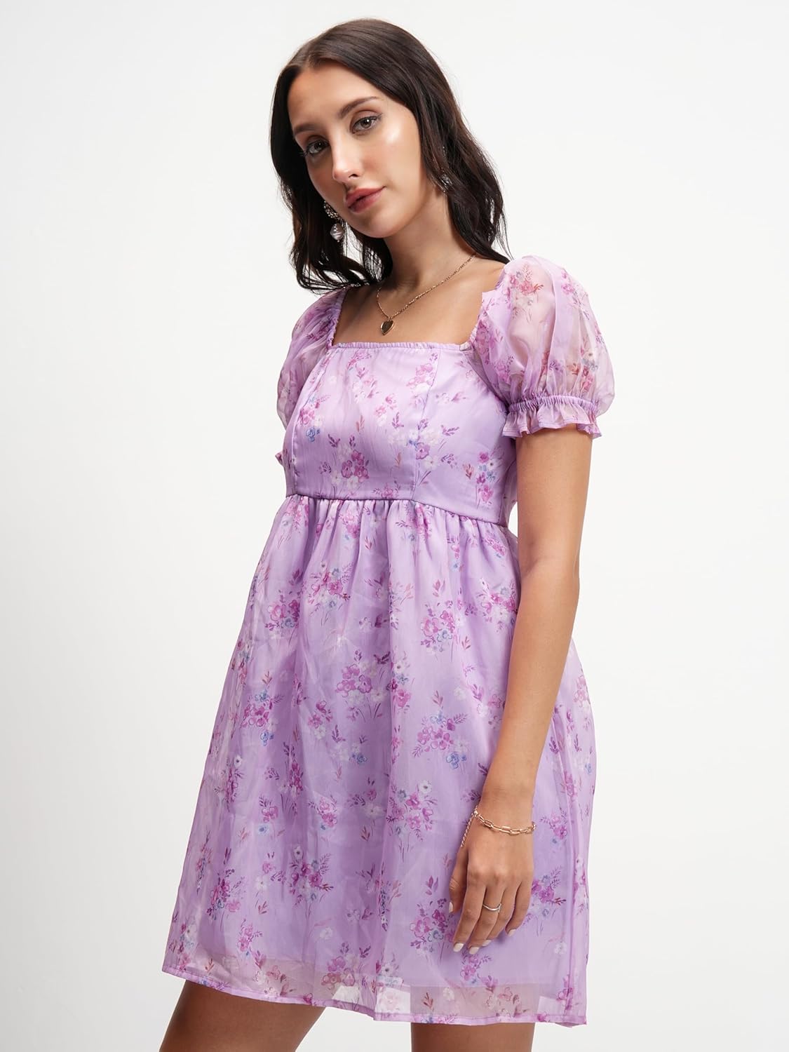 Tokyo Talkies Womens Dresses Women | Floral Print | Short Puff Sleeves | Fit & Flare | Short Dress Stylish by Prixsa.com - Image 7