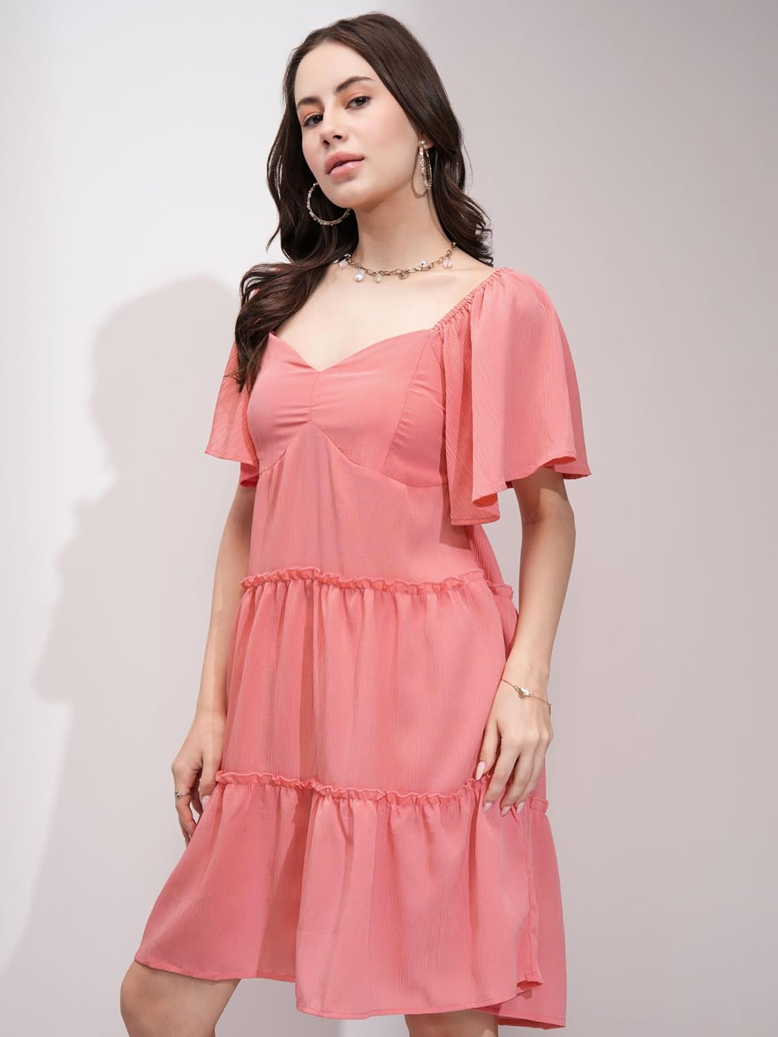 Tokyo Talkies Women's Short Sleeves Sweet Heart Neck Solid Dresses | Stylish Dresses | Casual Dresses by Prixsa.com - Image 5