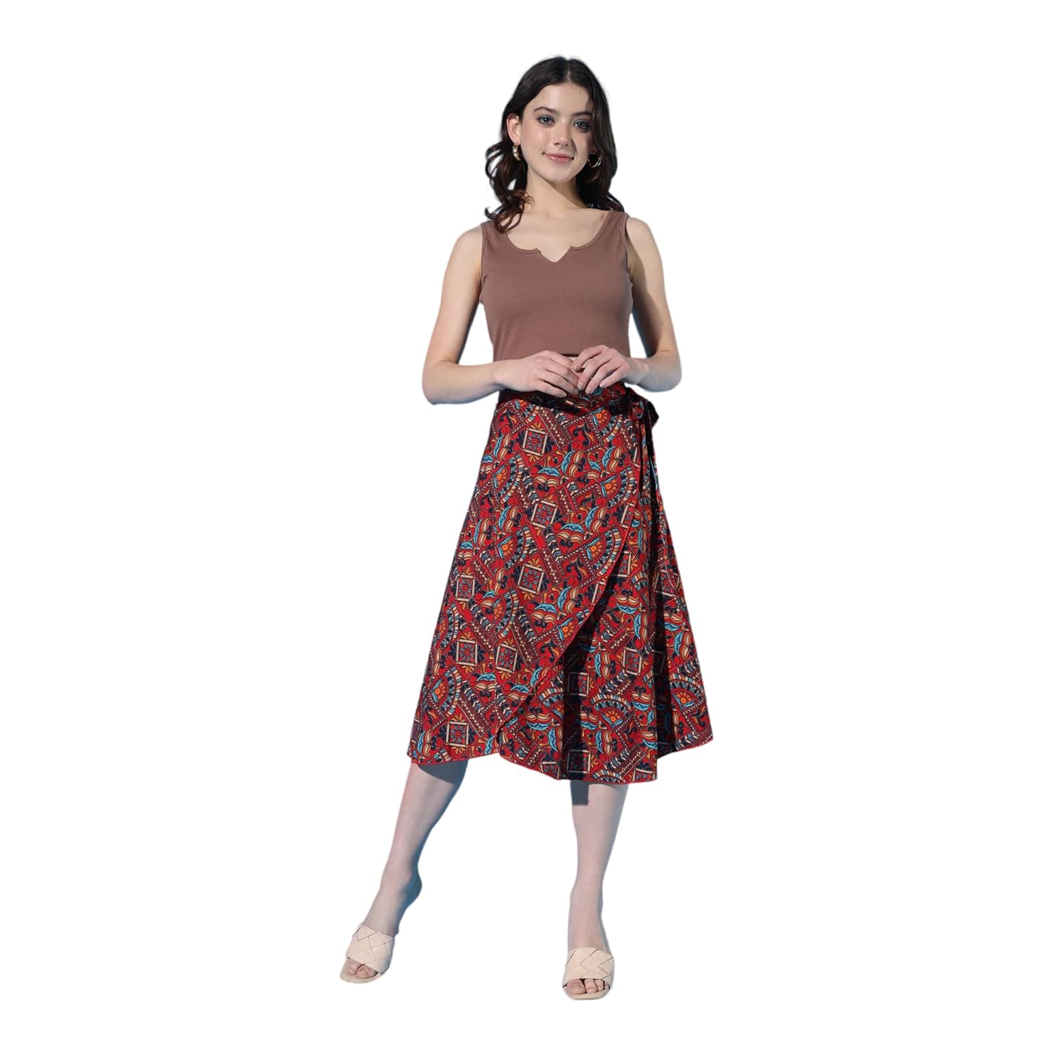 BF Body Figure Women's Midi Textured Print Wrap Around Maxi Skirt | Women Wear Midi Skirt by Prixsa.com