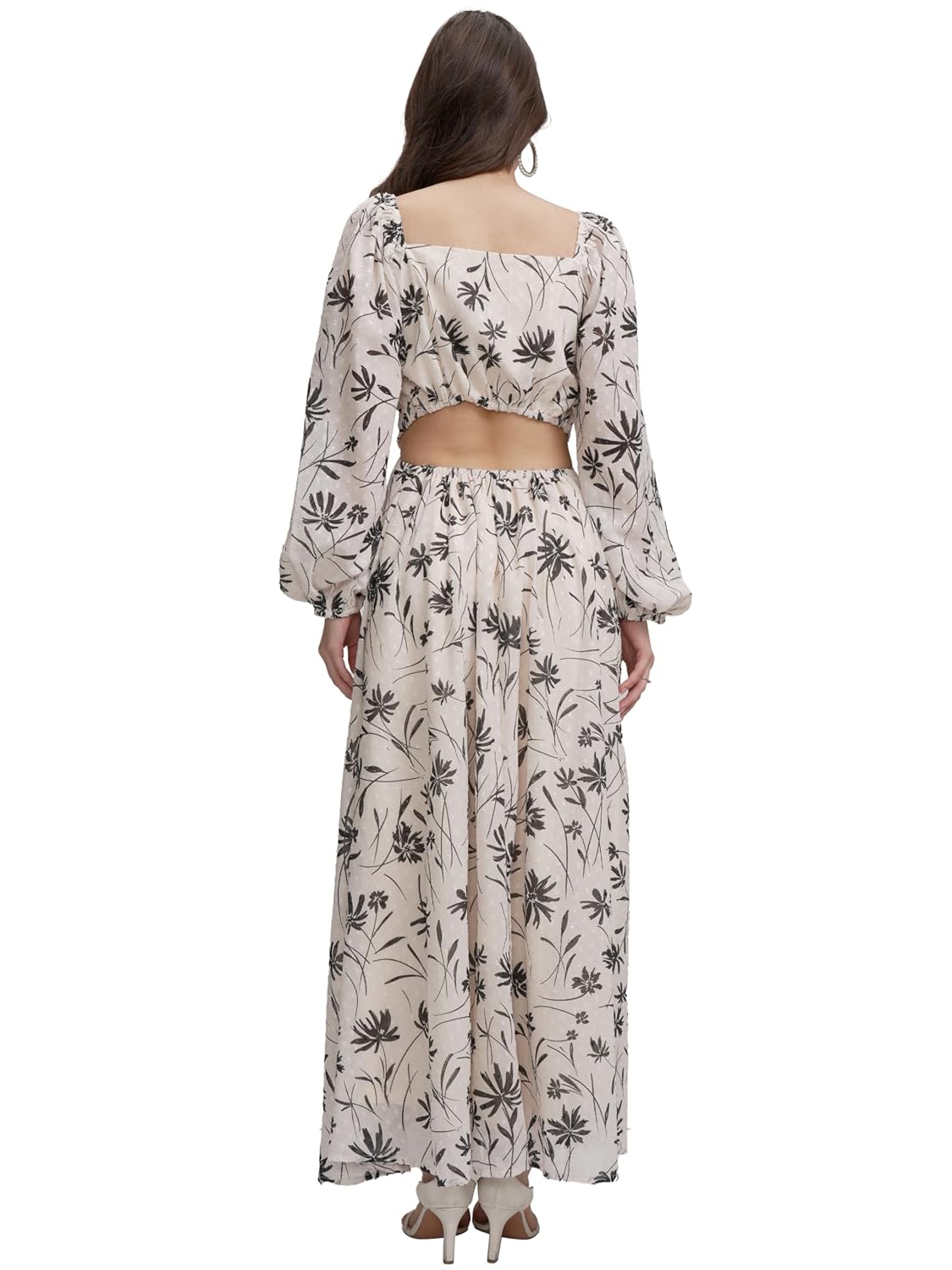 Tokyo Talkies Womens Dresses Women | Floral Print | Tie-Up Neck| Puff Bishop Sleeves | Side Cut-Out | Maxi Dress | Elegant & Trendy| Stylish by Prixsa.com - Image 3