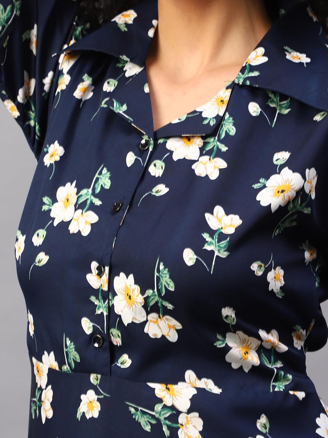 ELVORA Floral Print Women's Maxi Shirt Dress by Prixsa.com - Image 6