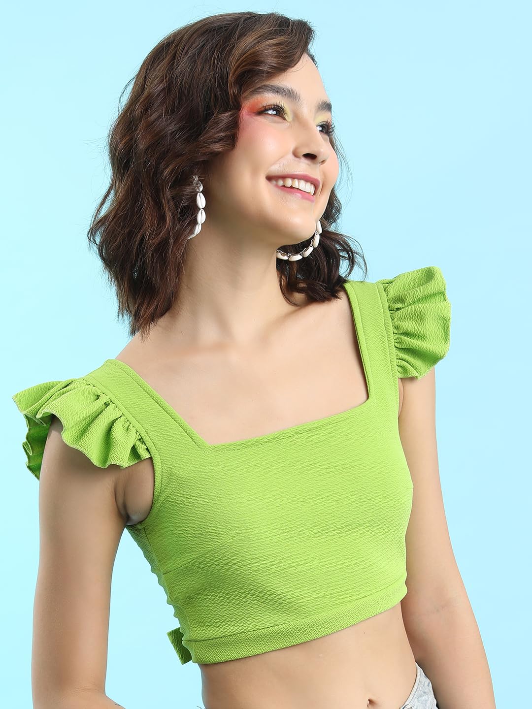 Tokyo Talkies Women's Solid Regular Fit Tops by Prixsa.com - Image 4