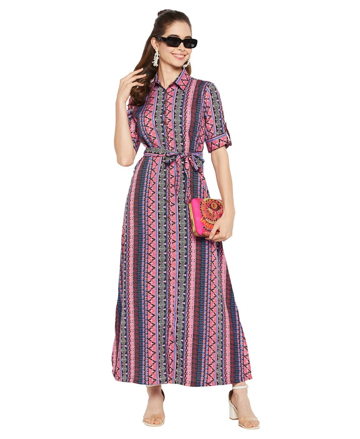 Uptownie Lite Collar Buttoned Down Shirt Maxi Dress by Prixsa.com - Image 2