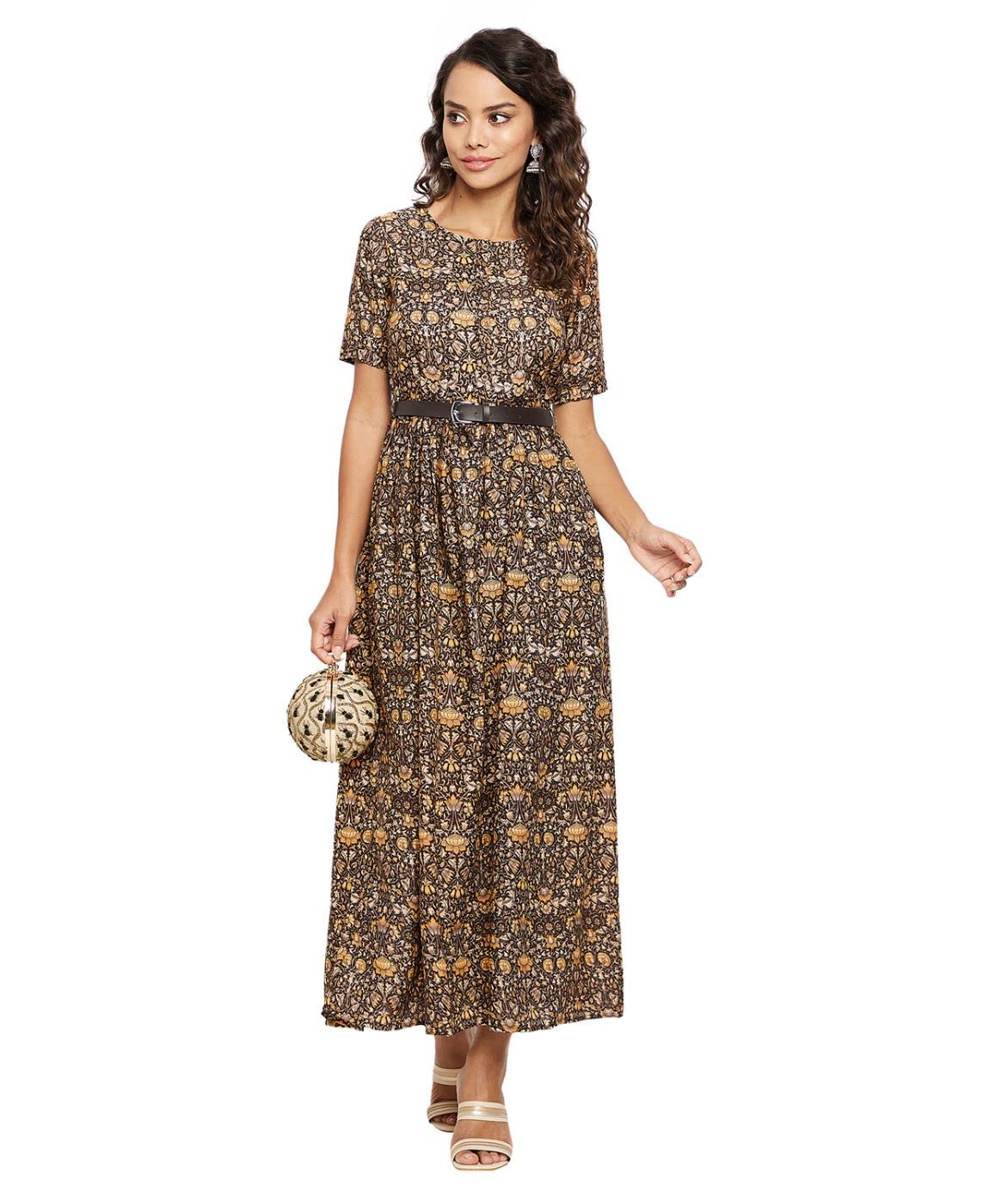 Uptownie Lite Women's Crepe Skater Maxi Dress by Prixsa.com - Image 2