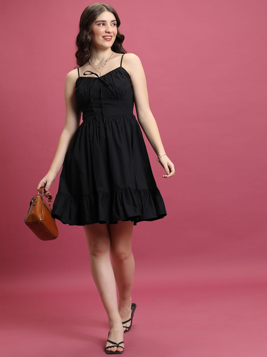 Tokyo Talkies Women's Sleeveless Shoulder Strap Solid Dresses | Stylish| Casual by Prixsa.com - Image 2