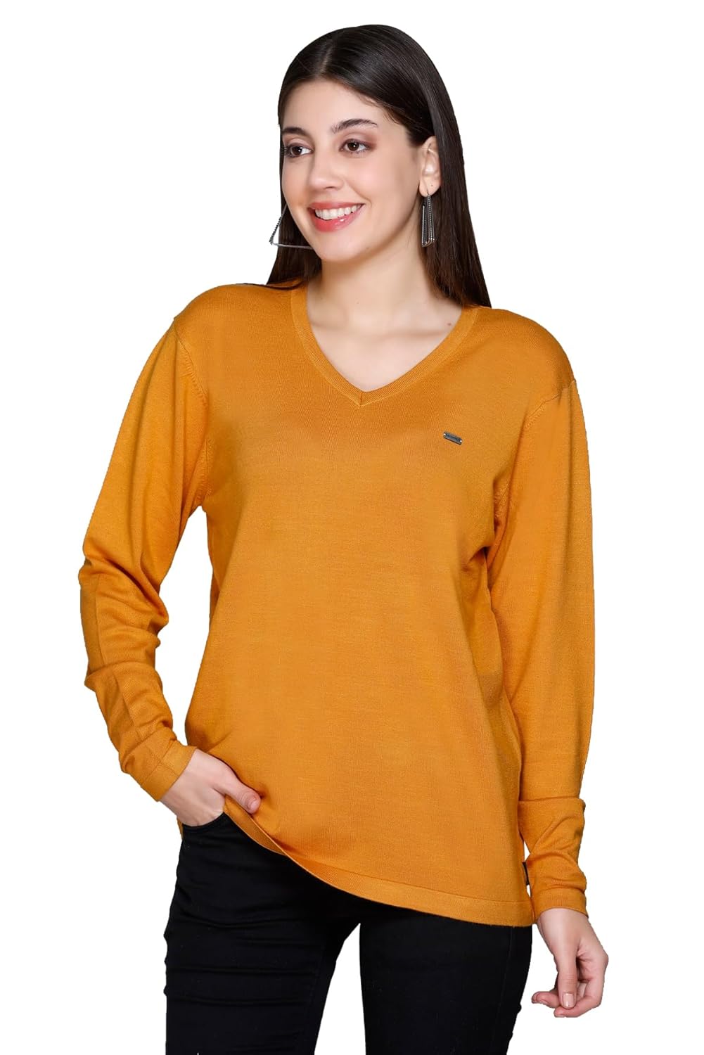 GODFREY Women Wool blend V Neck Sweater by Prixsa.com