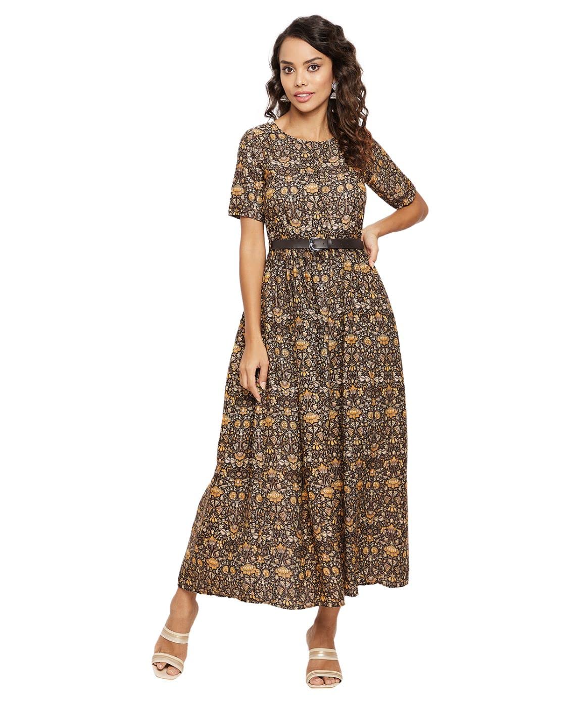 Uptownie Lite Women's Crepe Skater Maxi Dress by Prixsa.com