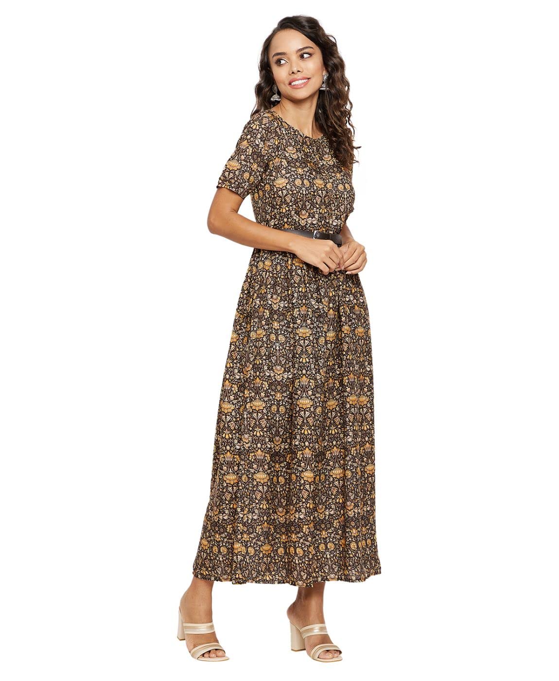 Uptownie Lite Women's Crepe Skater Maxi Dress by Prixsa.com - Image 8