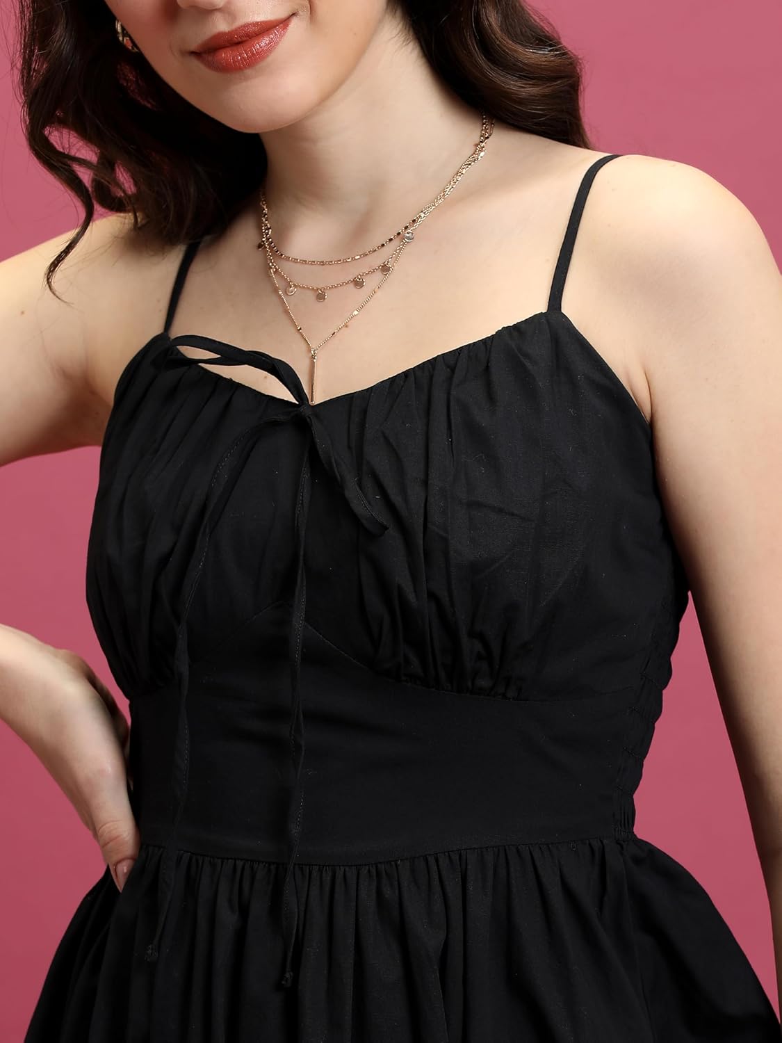 Tokyo Talkies Women's Sleeveless Shoulder Strap Solid Dresses | Stylish| Casual by Prixsa.com - Image 6
