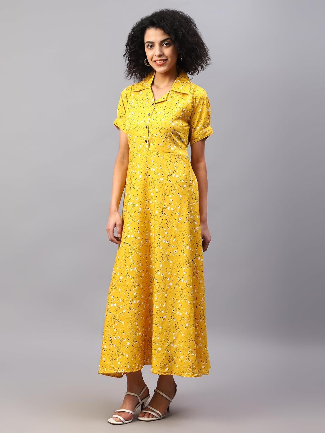 ELVORA Floral Print Women's Maxi Shirt Dress by Prixsa.com - Image 6