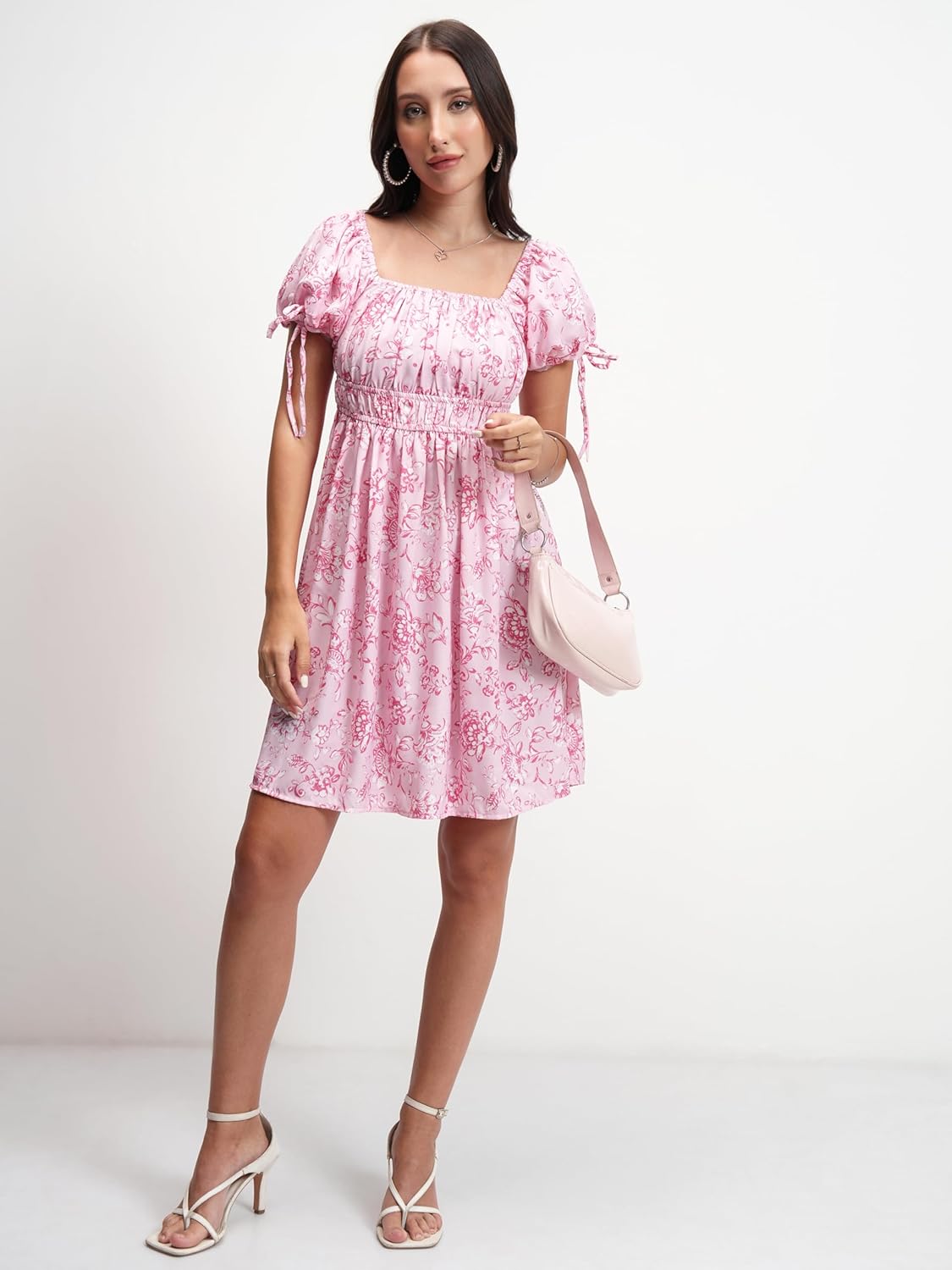 Tokyo Talkies Womens Dresses Women | Floral Print | Mini Dress |Puff Short Sleeves | Fit & Flare | Elegant & Trendy| Stylish by Prixsa.com - Image 2