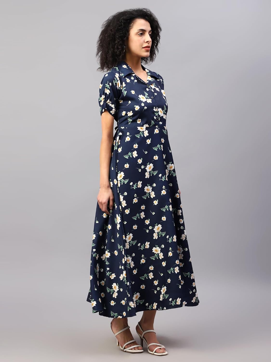 ELVORA Floral Print Women's Maxi Shirt Dress by Prixsa.com - Image 5