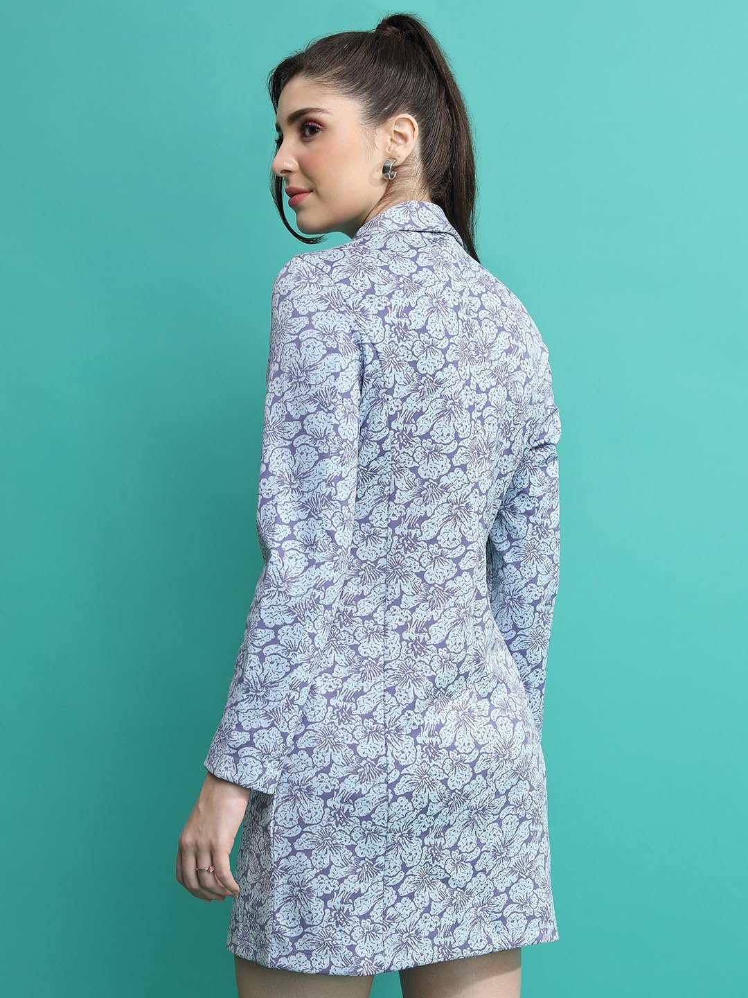 Tokyo Talkies Women's Long Sleeves Shirt Collar Self Design Dresses | Stylish| Casual by Prixsa.com - Image 3