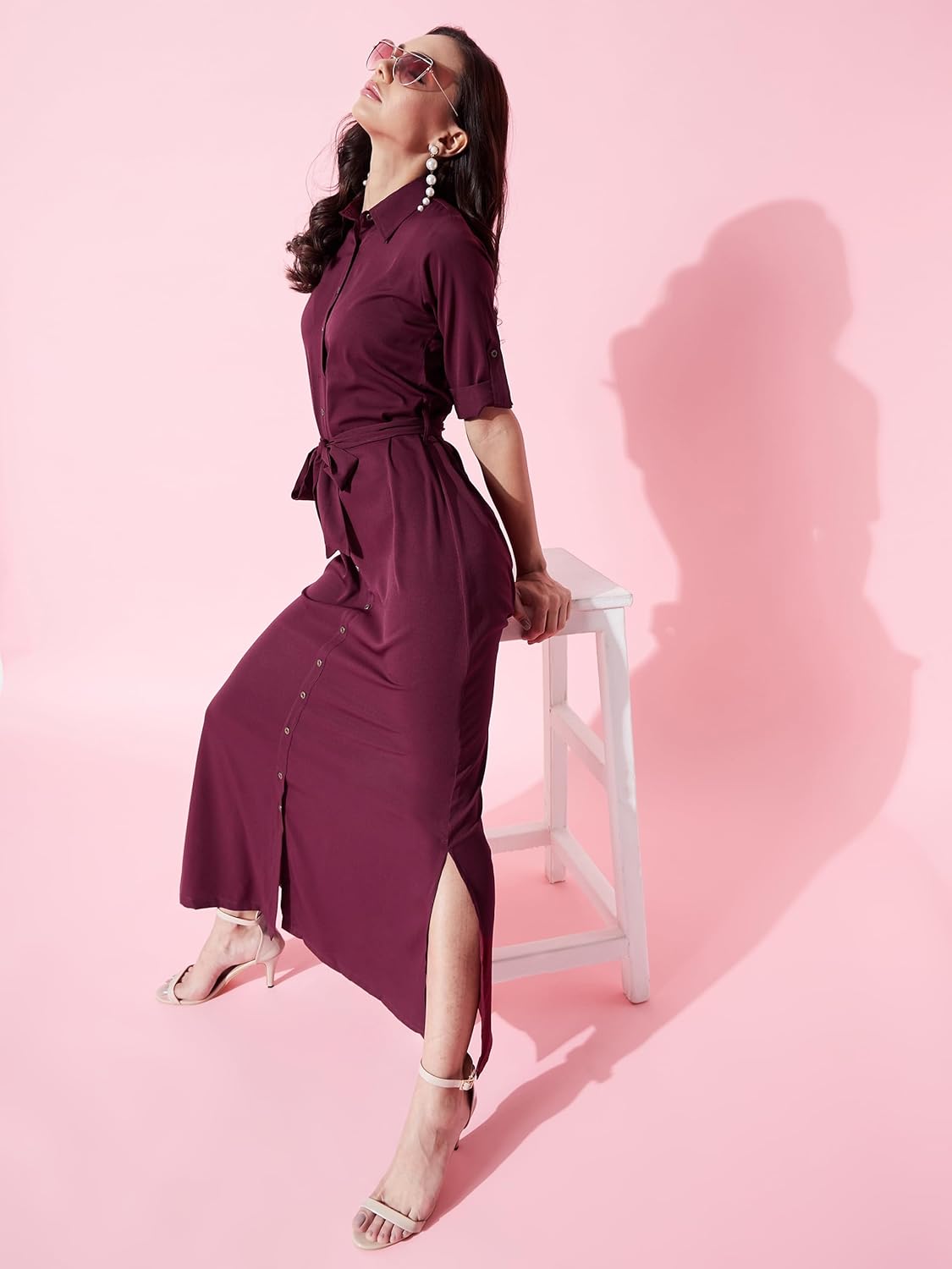 Uptownie Lite Collar Buttoned Down Shirt Maxi Dress by Prixsa.com - Image 8