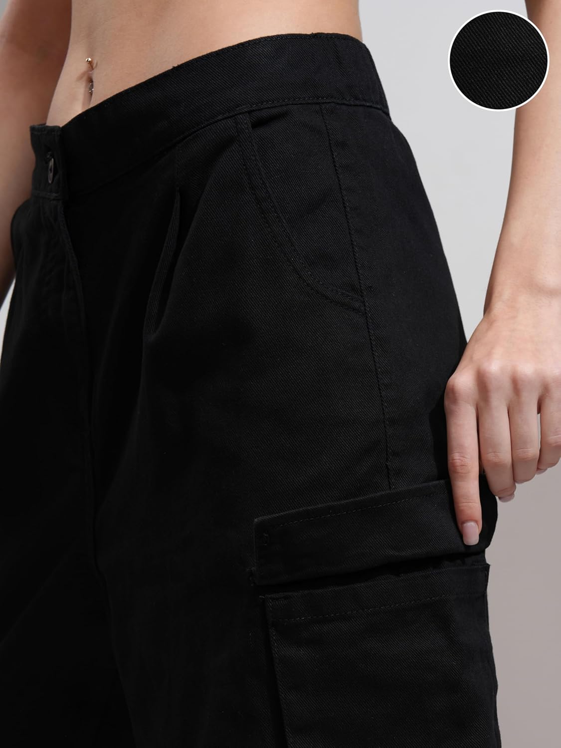 Tokyo Talkies Women's Straight Fit Wide Leg Trousers| Mid-Rise by Prixsa.com - Image 6