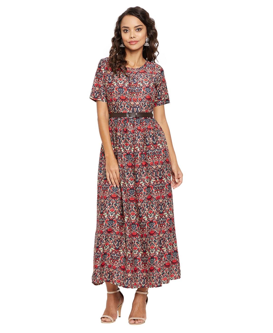 Uptownie Lite Women's Crepe Skater Maxi Dress by Prixsa.com
