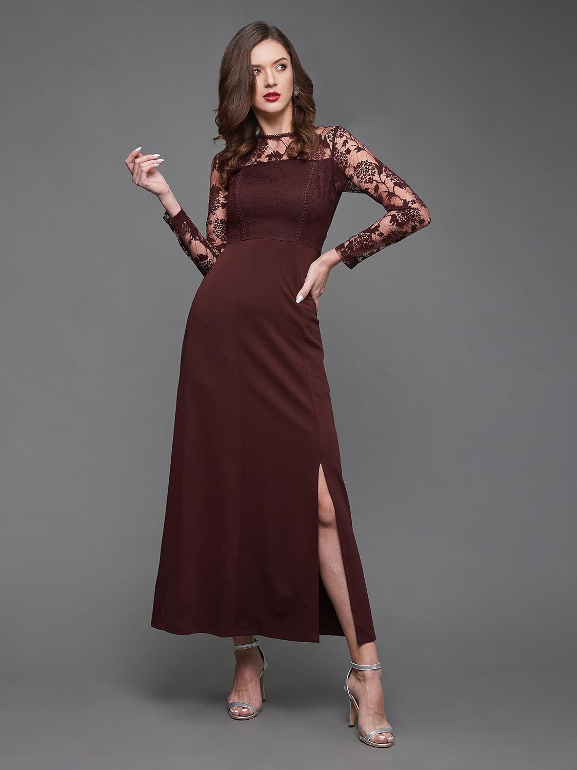 Miss Olive Women's Polyester Asymmetrical Maxi Dress by Prixsa.com - Image 5