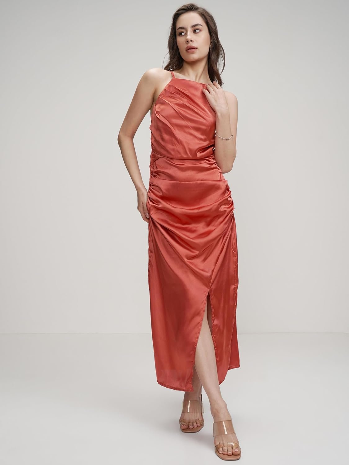 Tokyo Talkies Women's Sleeveless Shoulder Straps Solid Dresses | Stylish Dresses | Party Dresses by Prixsa.com - Image 5