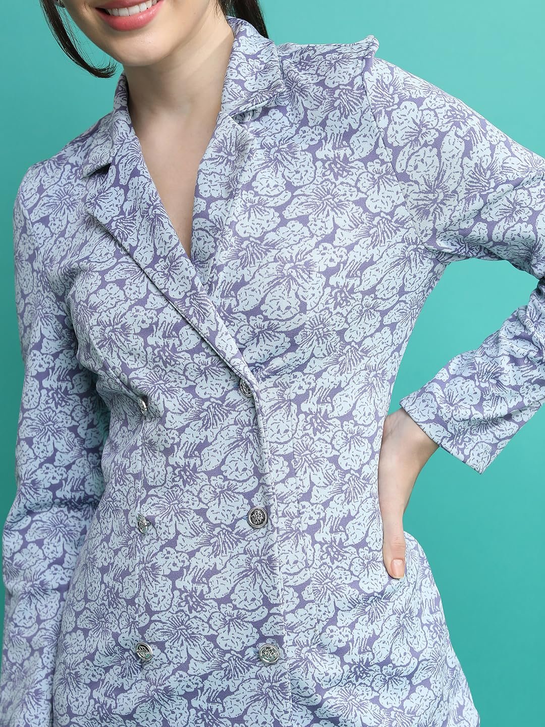Tokyo Talkies Women's Long Sleeves Shirt Collar Self Design Dresses | Stylish| Casual by Prixsa.com - Image 6