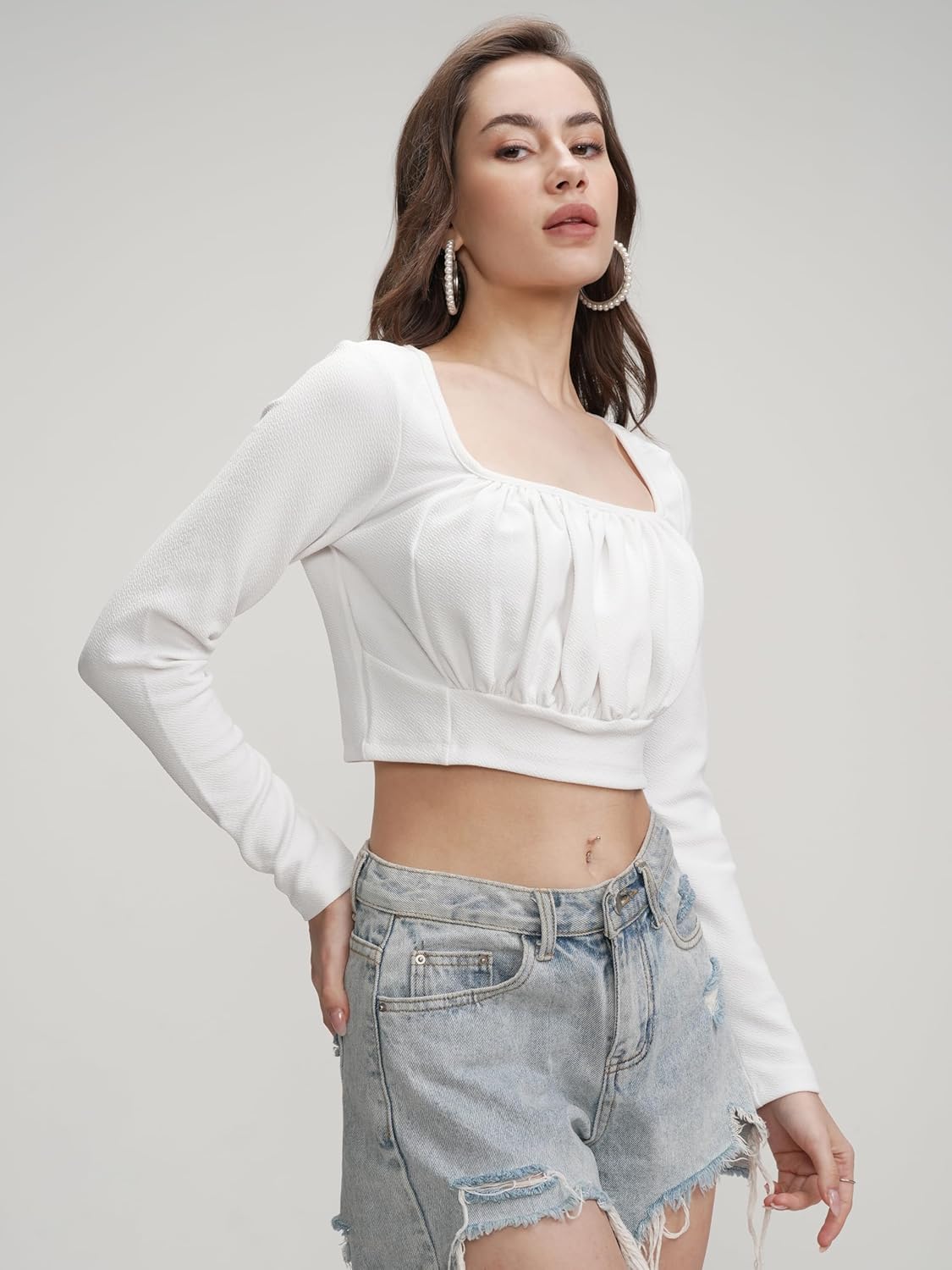 Tokyo Talkies Women's Solid Regular Fit Tops by Prixsa.com - Image 4