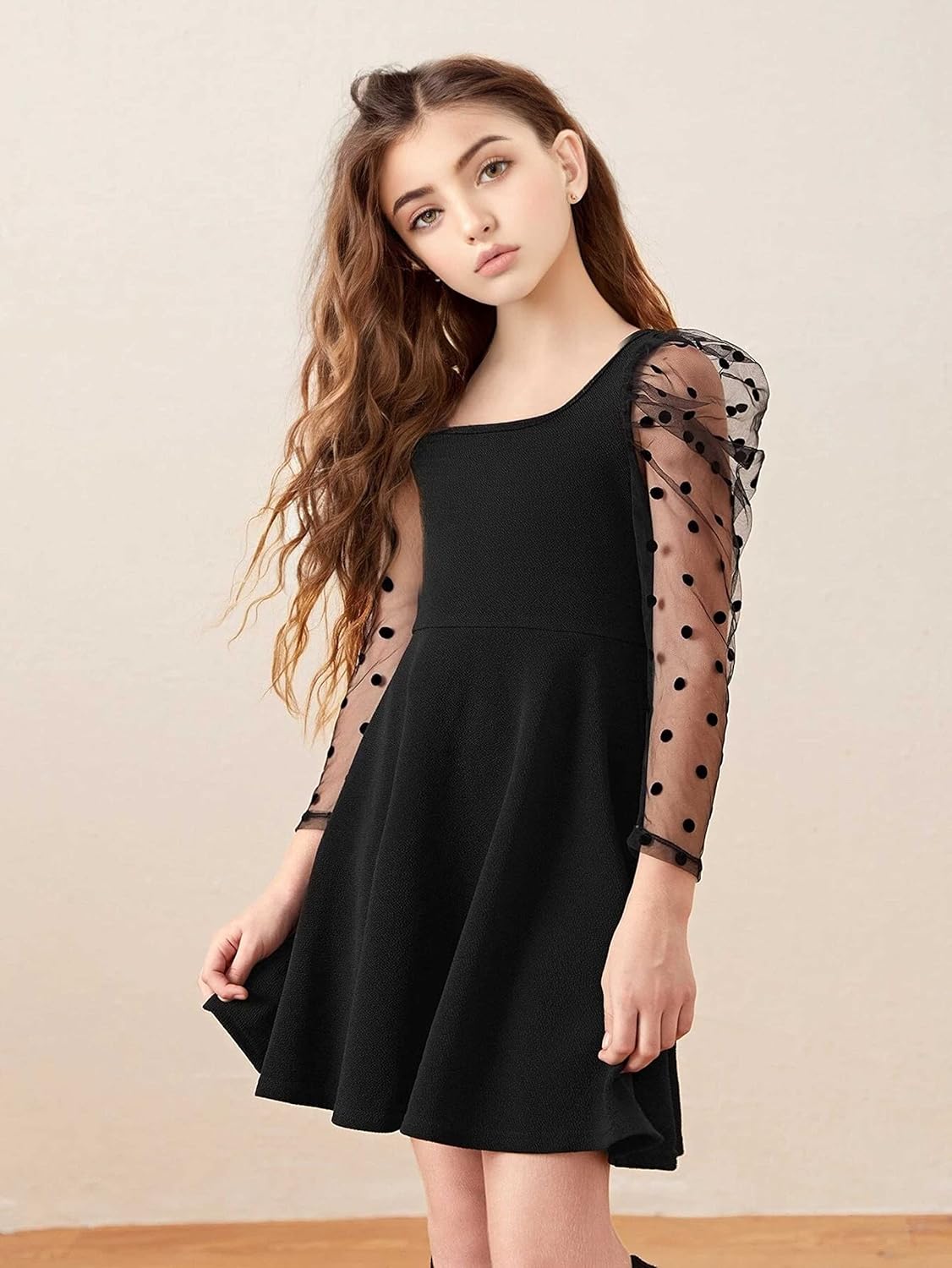 KUDUZO Girl's Cotton Blend Full Sleeve Midi Knee-Length Casual Dress - Stylish Comfortable Dress for Everyday Wear by Prixsa.com - Image 3