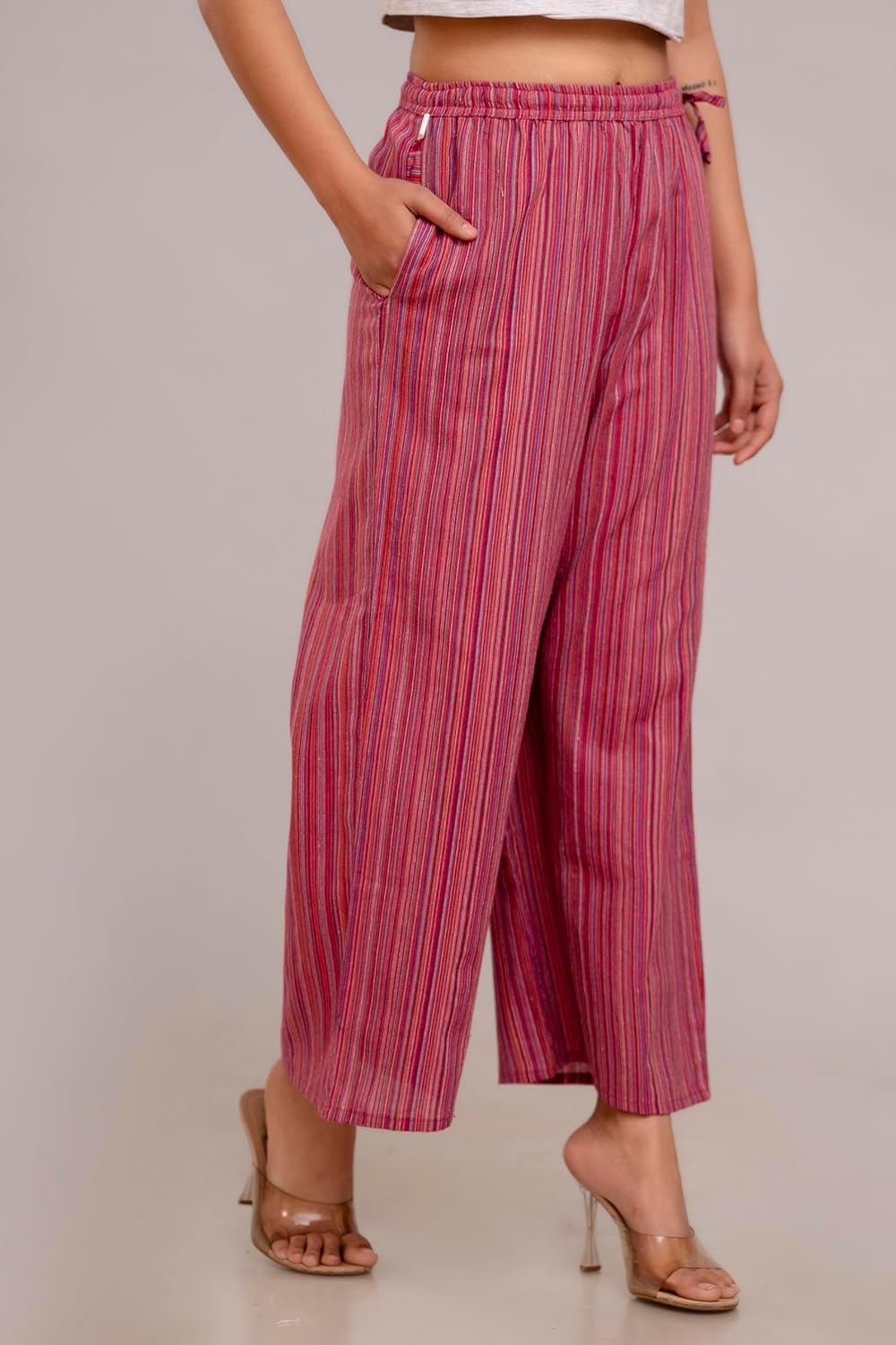 KANCHUK Woman K RED Cotton Pallazo Pant by Prixsa.com - Image 3
