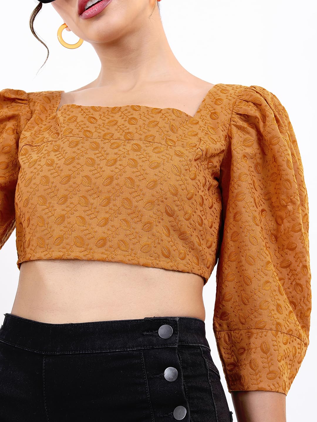 Tokyo Talkies Women's Solid Regular Fit Tops by Prixsa.com - Image 7