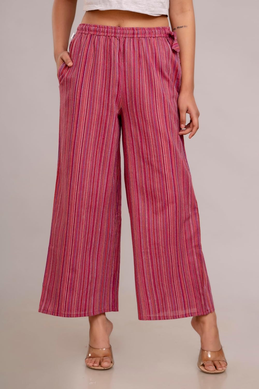 KANCHUK Woman K RED Cotton Pallazo Pant by Prixsa.com - Image 2