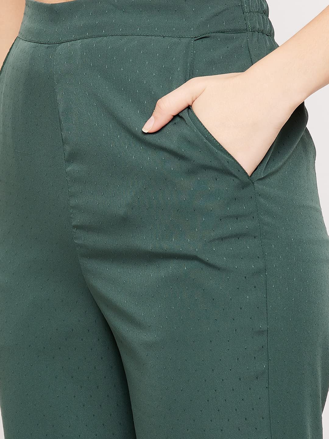 Fashfun Women's co-ord Set (Solid Crepe tie-up Shirt and Bootcut Pant Set) by Prixsa.com - Image 5