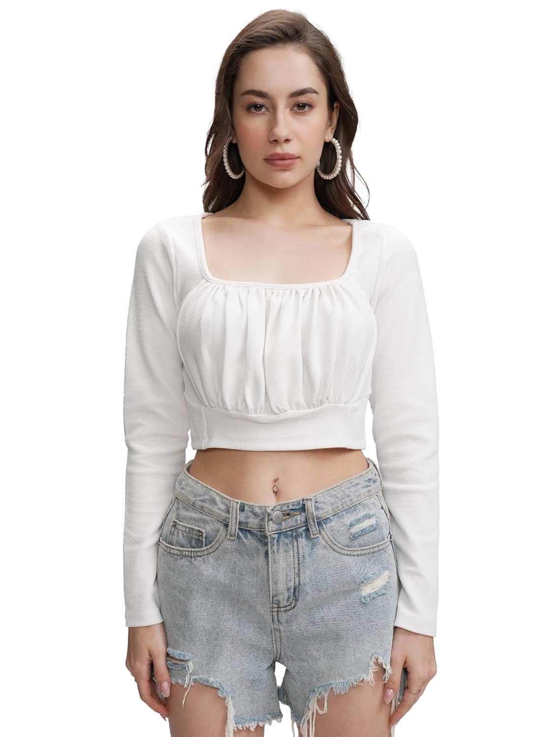 Tokyo Talkies Women's Solid Regular Fit Tops by Prixsa.com