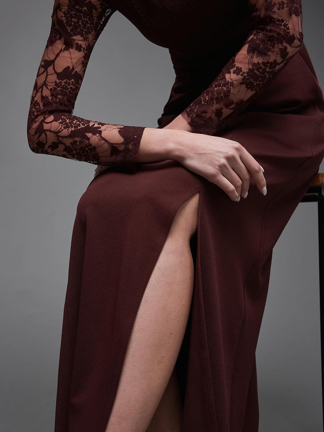 Miss Olive Women's Polyester Asymmetrical Maxi Dress by Prixsa.com - Image 6