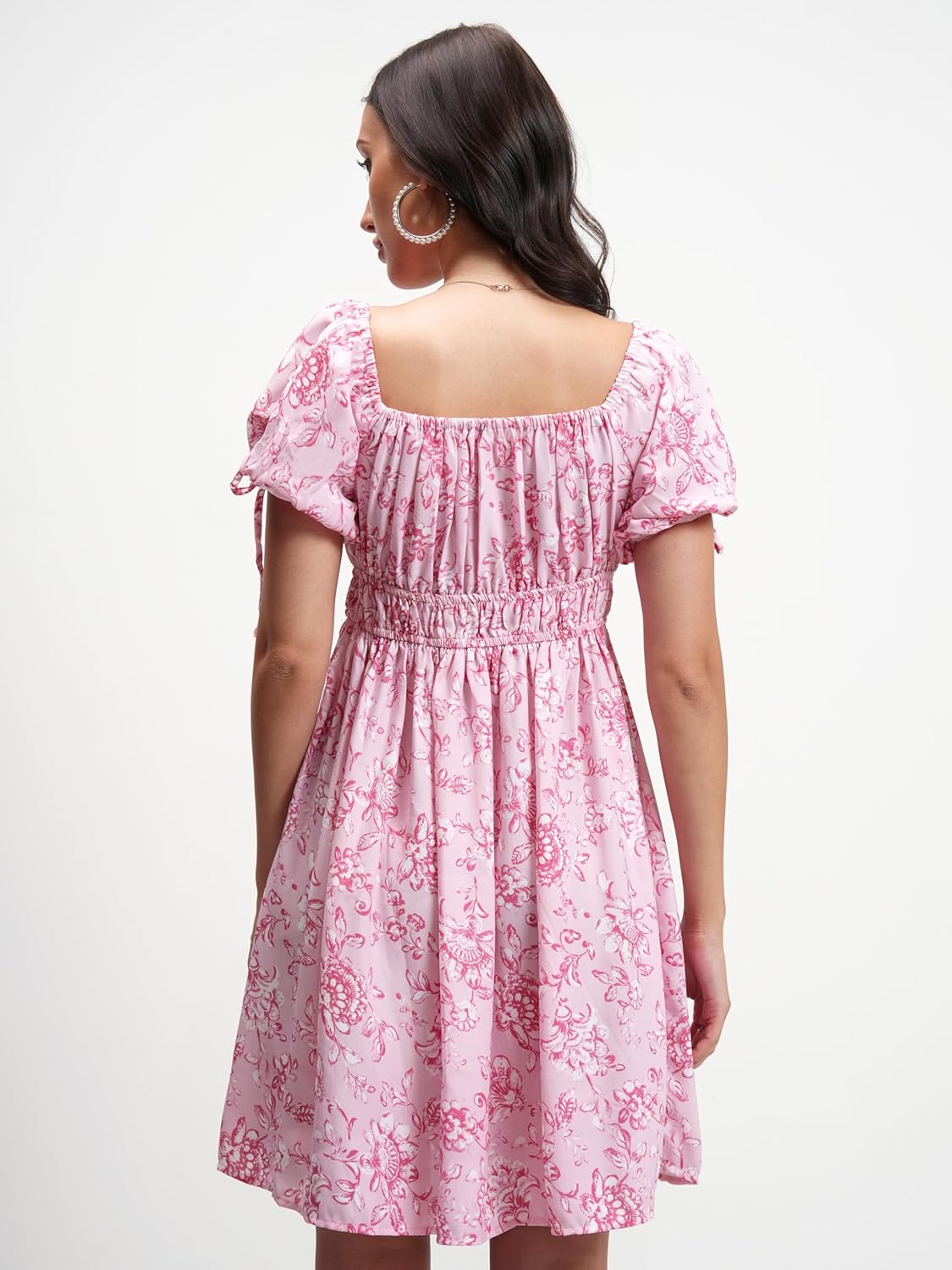 Tokyo Talkies Womens Dresses Women | Floral Print | Mini Dress |Puff Short Sleeves | Fit & Flare | Elegant & Trendy| Stylish by Prixsa.com - Image 6