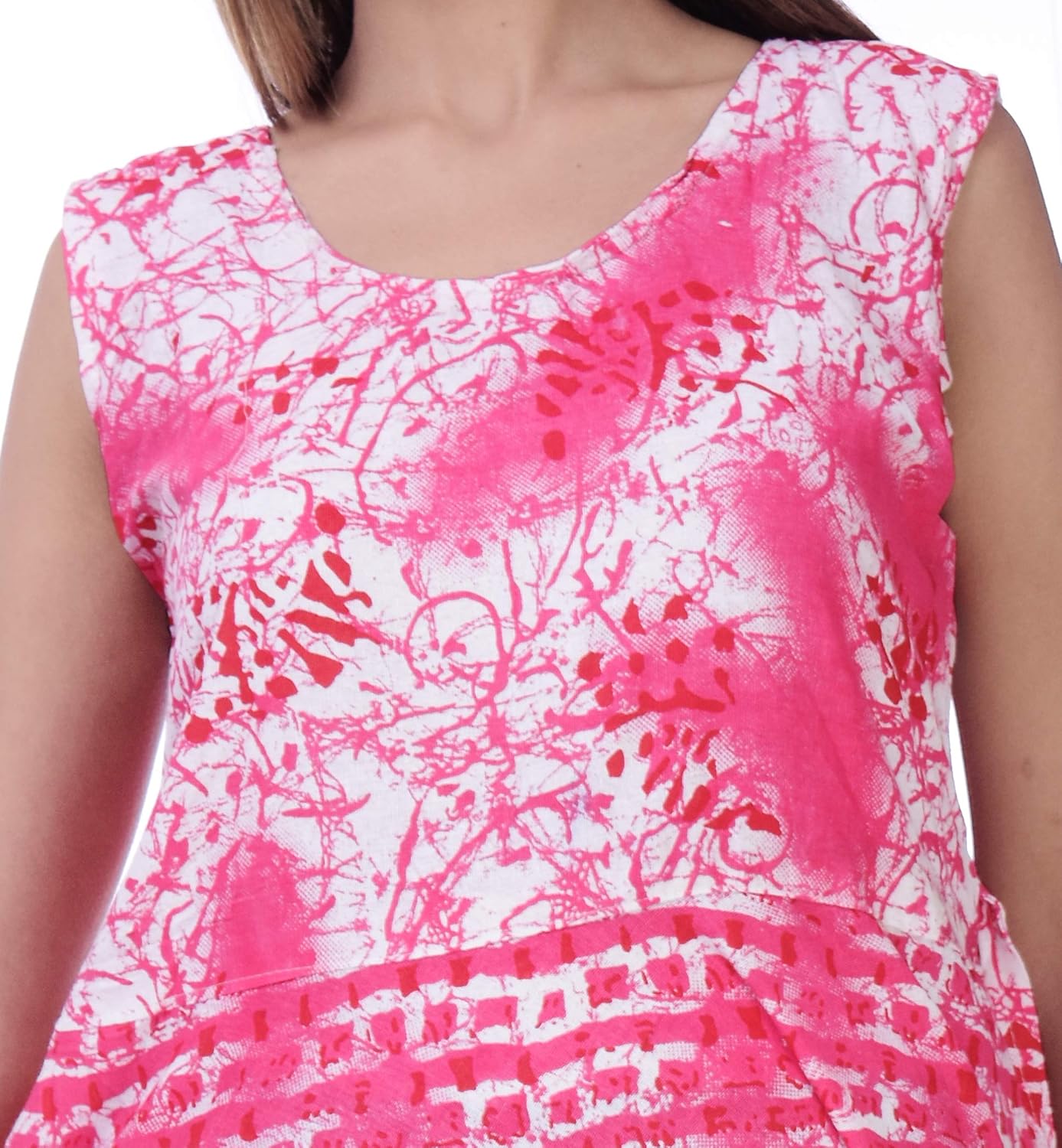 BedZone Women’s Cotton Maxi Long Dress Jaipuri Printed Kurti (Multi, Free Size Upto 42-XL) Multicolour by Prixsa.com - Image 2