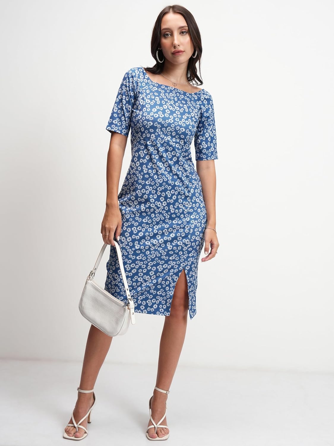 Tokyo Talkies Womens Floral Print Sheath Dress | Short Sleeves & Sleek Fit | Elegant & Effortlessly Chic| Stylish by Prixsa.com - Image 2