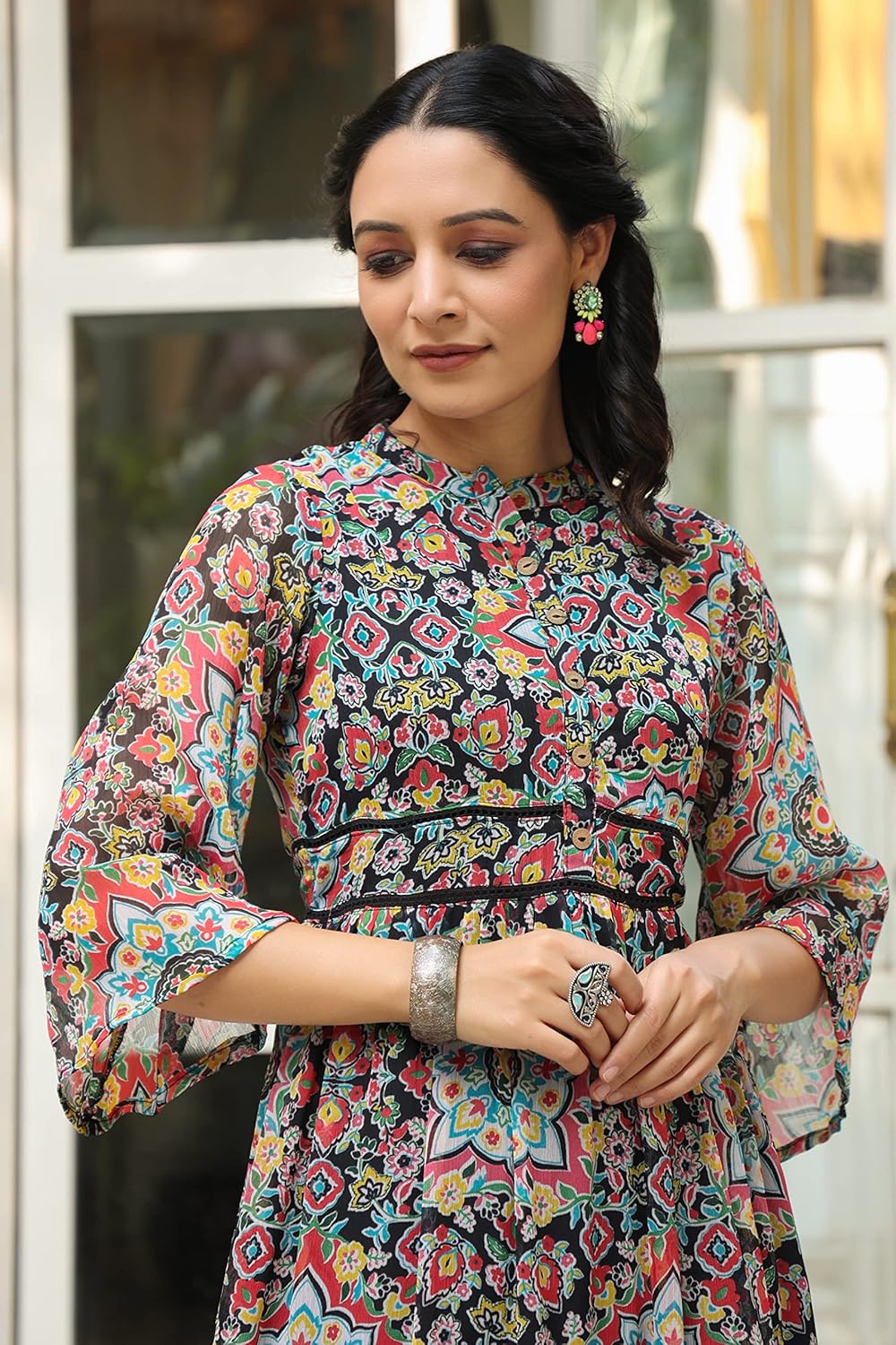 Juniper Women's Rayon Printed Anarkali Dress by Prixsa.com - Image 8