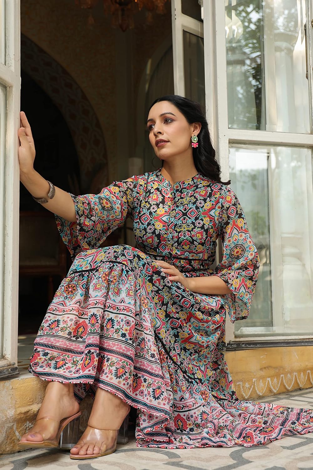 Juniper Women's Rayon Printed Anarkali Dress by Prixsa.com - Image 9