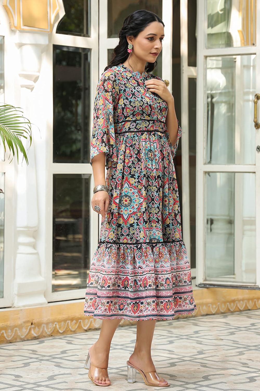 Juniper Women's Rayon Printed Anarkali Dress by Prixsa.com - Image 7