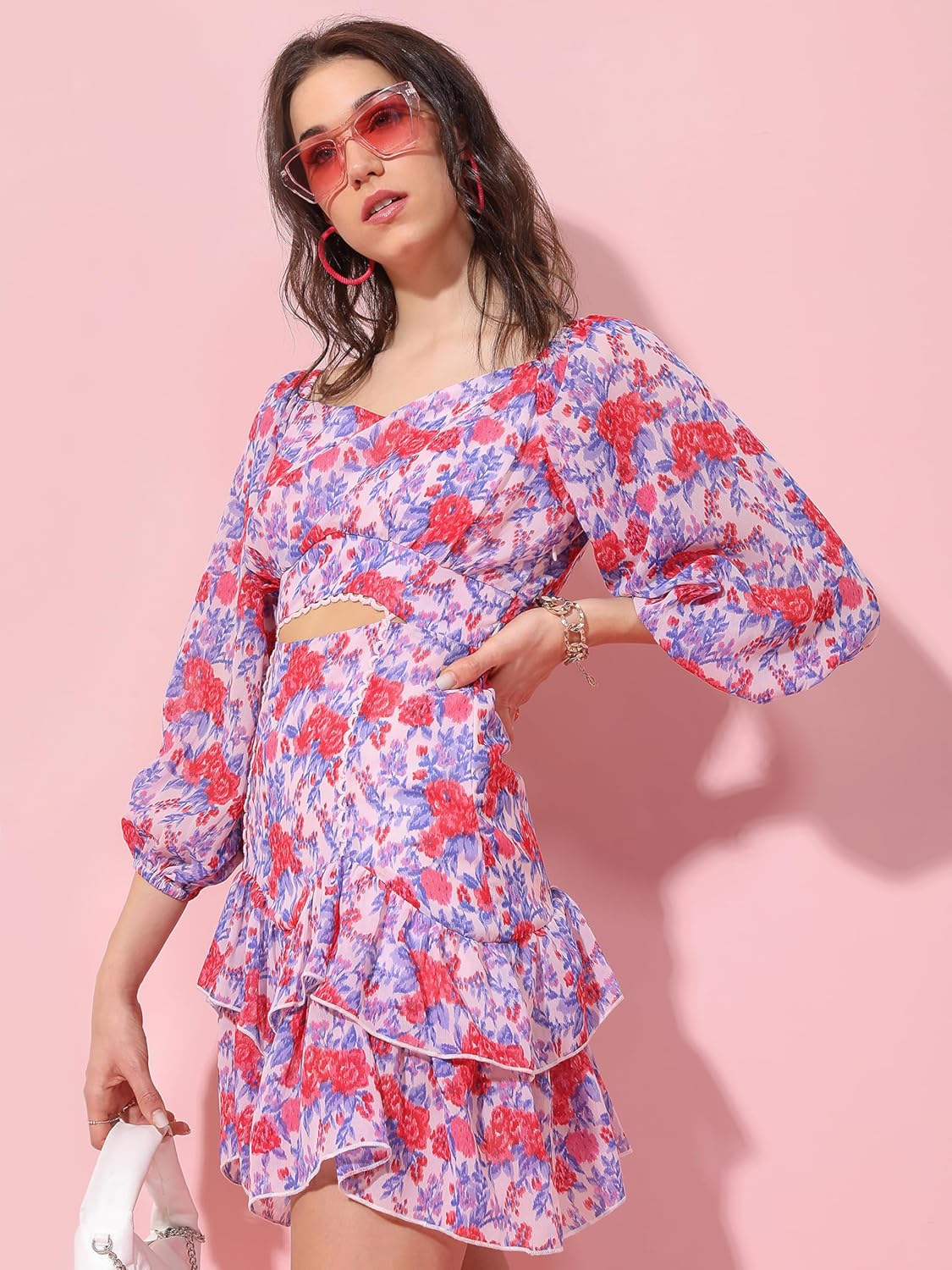 Tokyo Talkies Women's Three-Quarter Sleeves Sweet Heart Neck Printed Dresses | Stylish Dresses | Casual Dresses by Prixsa.com - Image 5